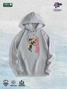 ABD Yerel Deposu: %100 Pamuk Retro Anime Biker Grafikli Kapüşonlu Üst, 7 Renk - Product Image 3