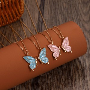 Conjunto de Joyería de Moda con <span class=keywords><strong>Collar</strong></span> de Mariposa Personalizado de Fábrica con 21 Años de Experiencia, Pendientes y Collares de Mariposa, Regalo para Chicas Dulces - Product Image 3