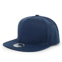 Casquette à visière plate de style américain avec logo personnalisé brodé, tendance et polyvalente, casquette de baseball à cinq panneaux à visière plate