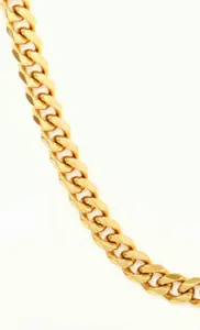 Collier en acier inoxydable pour femmes, collier à chaîne cubaine 14k, bordure en or jaune, lien solide, nouveau Design, 2020