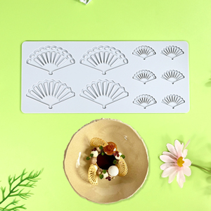 Fan Shape Silicone Lace Mold 10 Cavity Chinese Style Folding Fan Fondant Mould for Cake Decorating Chocolate Sugar <b>Craft</b> DIY - Product Image 3
