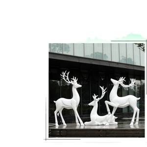 Açık Modern özelleştirilmiş yaşam fiberglas reçine heykel boy Minimalist renkli hayvan geyik heykel - Product Image 2