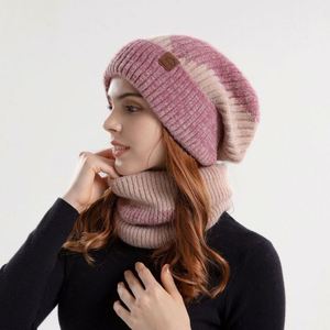 Two Color Custom Winter Scarf <b>Hat</b> <b>Gloves</b> Beanie <b>Set</b> Thick Warm Ear protection Neck Two Piece Knitted <b>Hat</b> <b>Set</b> - Product Image 1