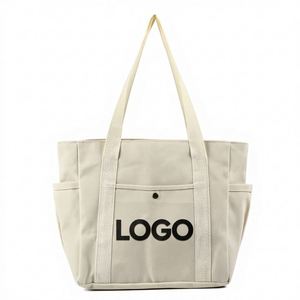 Bolsa de Hombro Multifuncional de Lona con Estampado de Alfabeto Personalizado, MOQ Bajo, para Uso Diario - Product Image 1
