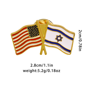 Israel US <strong>UK</strong> Germany Flags Meeting Lapel Pin Badge Peace Souvenir Gifts Israel Jewish America <strong>Brooch</strong> Cockade Metal Israel Pin - Product Image 4
