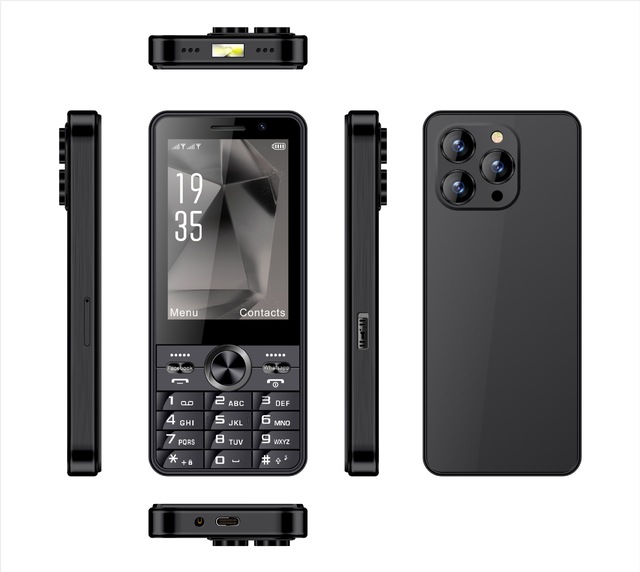 Smart Android Senior Phone, 3.5-Inch Touchscreen + Keypad, Android 8.1, 4G LTE, Dual SIM, 2G+16GB, Google Play Feature Phone