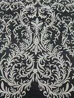 Nouveau tissu en dentelle brodée florale, élégant tissu brodé en maille pour robe de mariée, robe de soirée