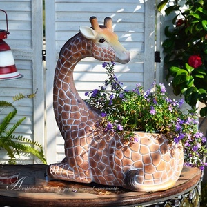 <span class=keywords><strong>Fontaine</strong></span> en polyrésine en forme de girafe, décoration de jardin, pot de fleurs artificiel coloré, style balcon, maison, chambre, extérieur, jardin d'enfants, peinture - Product Image 2