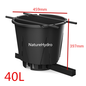 Round Shape Large Size Plastic Grow <strong>Pot</strong> <strong>40</strong> Liters Black Brown Plants Container for Blueberry - Product Image 2