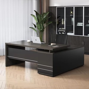 Escritorio de oficina moderno de madera de nogal nórdico con diseño de lujo para Directores Ejecutivos Directores Generales presidentes - Product Image 3