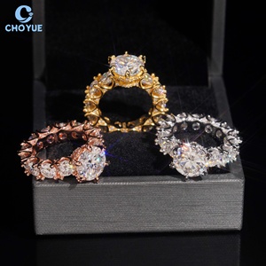 Gold Plated Moissanite Fully Band <b>Iced</b> Out Solid Sterling Silver 925 Hip Hop Jewelry VVS Moissanite Diamond Band <b>Ring</b> - Product Image 4