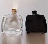 Bouteille diffuseur en verre noir brillant de haute qualité, vide, 100 ml, 200 ml, avec bouchon en caoutchouc, pour parfum et emballage cadeau