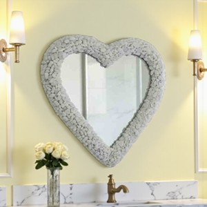 Customized White Quartz Stone Bedroom Wall Hanging <b>Mirror</b> for Vanity Top <b>Crystal</b> Artisans Gemstone & Modern Office Bath Interior - Product Image 1