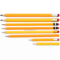 Crayons de golf jaunes personnalisés avec logo d'usine, en vrac, avec gomme, en graphite HB 2B, conformes EN71, OEM pour marques