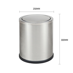 Gran oferta, 15L doméstico de acero inoxidable de cubo de basura, parte superior abierta con tapa rodante, cubo de basura, Cubo de almacenamiento para dormitorio - Product Image 4