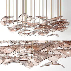 Lámpara colgante de cristal de diseño moderno hotel vestíbulo Villa decoración atmósfera candelabro personalizado - Product Image 4