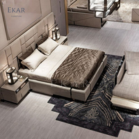 Neues Design Luxuriöses Designer-Kingsize-Bettset - Elegantes Gepolstertes Kopfteil |   Modernes Schlafzimmer Luxusbett; Designer-Bett