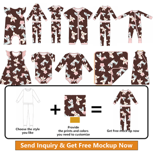 Pigiama per Bambini Personalizzato OEM 2 Pezzi 95% Fibra di Bambù 5% Spandex con Logo Stampato Personalizzato Abbigliamento da Notte in Bambù Organico - Product Image 4