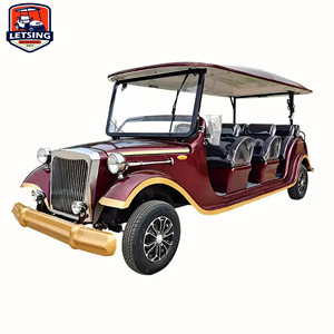 <strong>Electric</strong> Vintage <strong>Car</strong> with Sunshade Curtain 8 <strong>Seater</strong> Retro Sightseeing <strong>Car</strong> for Resort 5KW Motor Lithium Battery LED Lights - Product Image 3