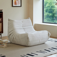 Canapé paresseux moderne nordique en chenille, fauteuil d'appoint vert rétro pour salon, chambre et balcon