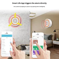 Tuya lampu suara WiFi rumah pintar Alarm tampilan OLED Android dioperasikan desain Bar Zigbee Sensor APP waktunya Flash bertenaga baterai