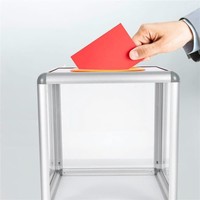 Boîte de vote en acrylique transparente avec cadre en aluminium robuste, boîte de dons pour tirage au sort et élections