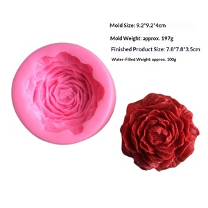 Moule en silicone de qualité alimentaire pour bougies parfumées 3D en forme de pivoine, gâteaux fondants, gelées, puddings, mousses et savons faits main pour la Saint-Valentin - Product Image 6