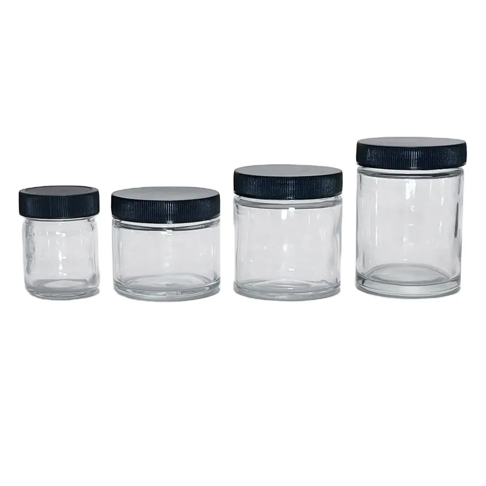 2Oz Geur Proof Clear Glazen Pot Container Met Schroefdop Glazen Verpakking