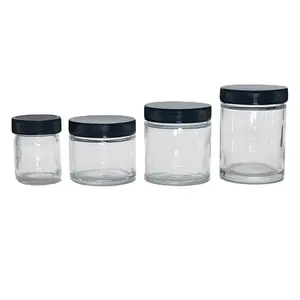 2oz Smell Proof Clear Glass Jar Container With Screw Cap Glass Packaging