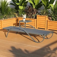 Hochwertiger Aluminium-S-förmiger Liegestuhl für Strand, Hotel, Innenhof & Villa - Outdoor-Sonnenliege mit Armlehne, klappbar, UV-beständig