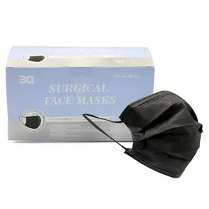 Medical Grade Individually Wrapped black medic 3 ply disposable facemask 3ply masker mascarilla tapa boca