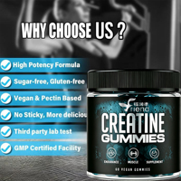 Gummies de Créatine Monohydrate Or Marque Blanche 5000mg – Complément Pré-entraînement Sportif pour la Croissance Musculaire et l'Énergie