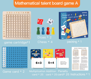 กระดานไม้สำหรับเด็ก, เกมกระดานสำหรับเด็กฝึกการนับคณิตศาสตร์และร้อยกระดานเกมฝึกการคิดเชิงโต้ตอบ2025 - Product Image 3