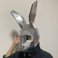 Masque de lapin miroir, casque discothèque, masque de lapin miroir pour cosplay, performance, tenue