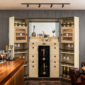 Meuble à <span class=keywords><strong>vin</strong></span> en <span class=keywords><strong>bois</strong></span> massif de luxe italien haut de gamme, design de rangement et de présentation pour salon - Product Image 4