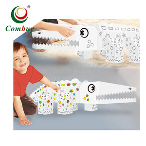 Boîte en papier <span class=keywords><strong>crocodile</strong></span> 3D portable, <span class=keywords><strong>dessin</strong></span> pour enfants, bricolage, jouets de coloration, peinture - Product Image 1