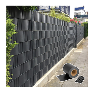 Clôture décorative 450gsm 19cm x 50m avec 26Clips clôture de jardin privé bande PVC écran ruban clôture - Product Image 1