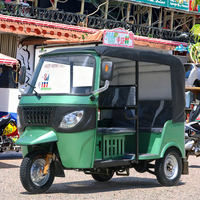 Tuk Tuk, auto-taxi à trois roues, tricycle motorisé à carrosserie fermée pour passagers, moteur à essence, 6 passagers, charge utile de 300-400 kg