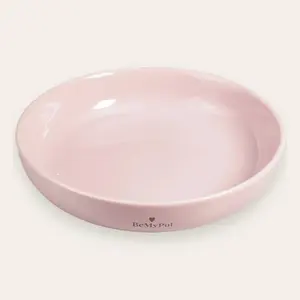 2024 New Design Best Seller Big Capacity Ceramic Stoneware Heat Resistant Fairy Pink Circle Plate Cooking Cookware Sets