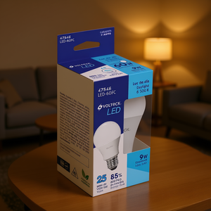 Volteck LED-60FC A19 9W SMD LED <b>Bulb</b>, Daylight White 6500K, <b>E26</b> Base, 800LM, Sensor Control, 25000-Hour Lifespan, ETL Certified, - Product Image 2