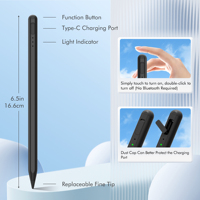 Stylet magnétique sans fil Uogic de 2e génération, crayon actif durable en aluminium pour écran tactile iPad