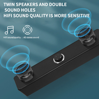 Altavoces de ordenador de escritorio de alto volumen, doble para Bluetooth, Audio para el hogar, iluminación LED RGB, barra larga, teléfono móvil de escritorio pequeño