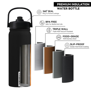Botella de agua deportiva 2 en 1 multifuncional de doble pared de 1200 ML, superventas, sin BPA, termo aislado de acero inoxidable - Product Image 5