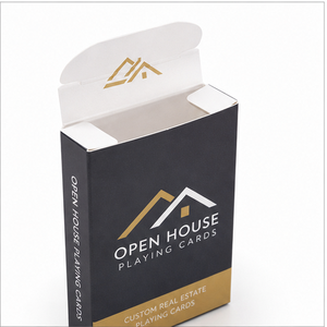 Tarjetas de agradecimiento personalizadas para la industria <span class=keywords><strong>inmobiliaria</strong></span>, mazo de póker promocional de lujo con lámina dorada, regalo para clientes de casas en venta. - Product Image 3