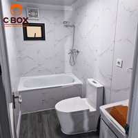 Maison extensible Cbox 40 pieds avec salle de bain préfabriquée complète et double espace de vie, maison conteneur modulaire extensible