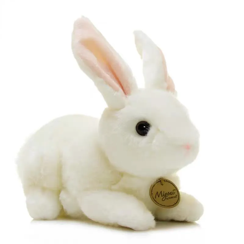 XUX 25cm Simulation Little White Rabbit Plush Toys Look Like Real Rabbit Doll Girl Gift Kids Toys Wholesale