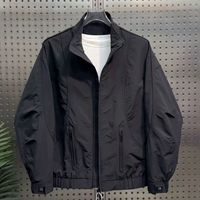 Chaqueta Casual de Cuello Alto en Color Sólido para Hombre, Primavera 2026, Estilo Moderno, Minimalista, Versátil, Estilo Bad Boy, Corte Ajustado