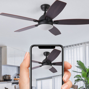 Scandinavian Home Mounted 5 Blades 42-52 Inch DC Motor Iron Frequency Mute <b>Ceiling</b> Fan with LED <b>Light</b> and <b>Remote</b> <b>Control</b> - Product Image 5