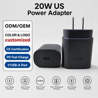 Cargador de Pared con Certificación CE, Carga Rápida PD de 25W, Enchufe Estadounidense, Adaptador de Corriente USB C Individual para Teléfonos Móviles Inteligentes y Tabletas Universales