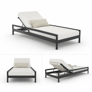 Set di Chaise Longue Regolabili di Lusso per Esterni con Tavolino Laterale, Arredamento Moderno per Patio, Villa, <span class=keywords><strong>Hotel</strong></span>, Resort e Bordo Piscina - Product Image 4